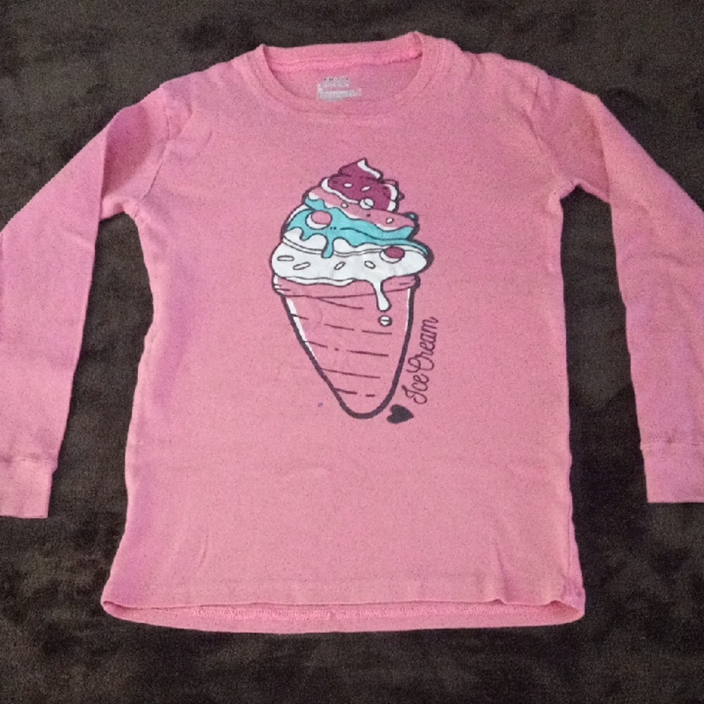 Pink Ice Cream Graphic Kids Shirt